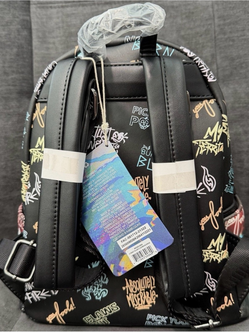 Disney Loungefly Villains Black Graphic Mini Backpack - Picture 5 of 6